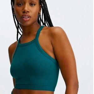 Fabletics Dawn Seamless Racerback Sports Bra Color Fjord Sz Small NWT